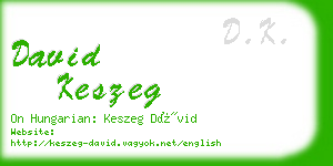 david keszeg business card